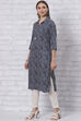 Red Straight Printed Kurta image number 2